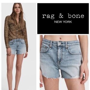 Rag & Bone Dre Low Rise Denim Shorts in color Stella 30